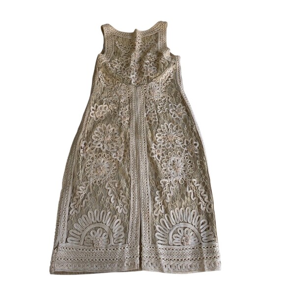 Sue Wong Nocturne Beaded Sequin Ivory Sheath Dress Wedding Cocktail Size 4 - Picture 6 of 13